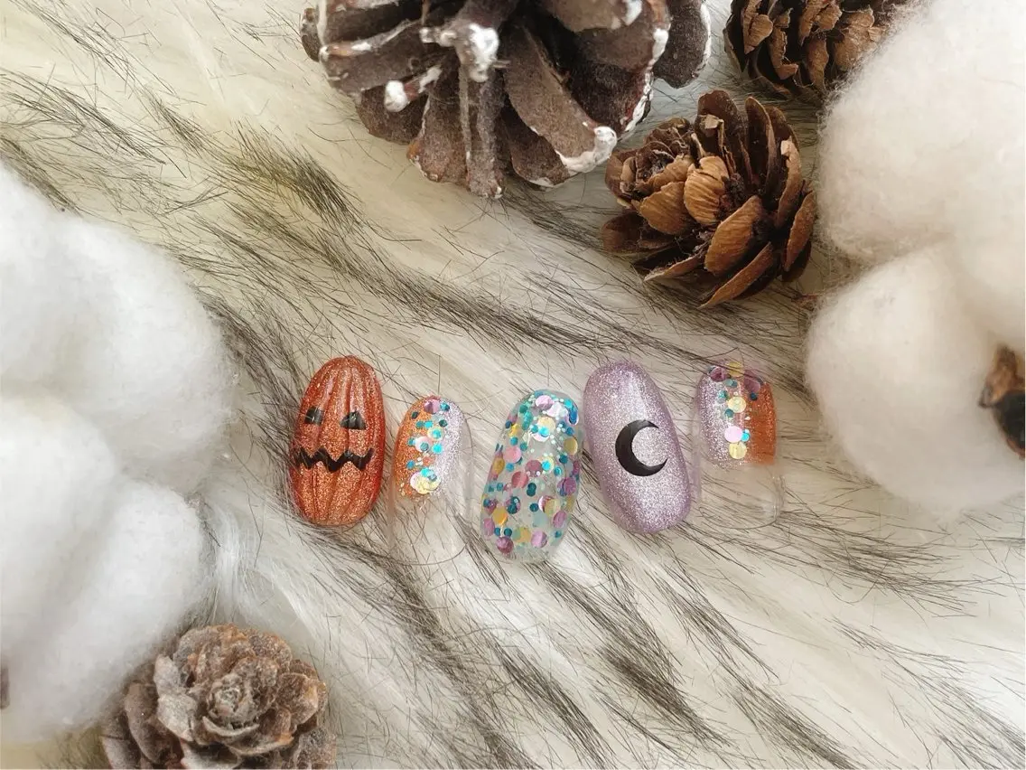 ネイル フットネイル ジェルネイル ハロウィン パラジェル kiki nail &brow二子玉川のネイルデザイン
