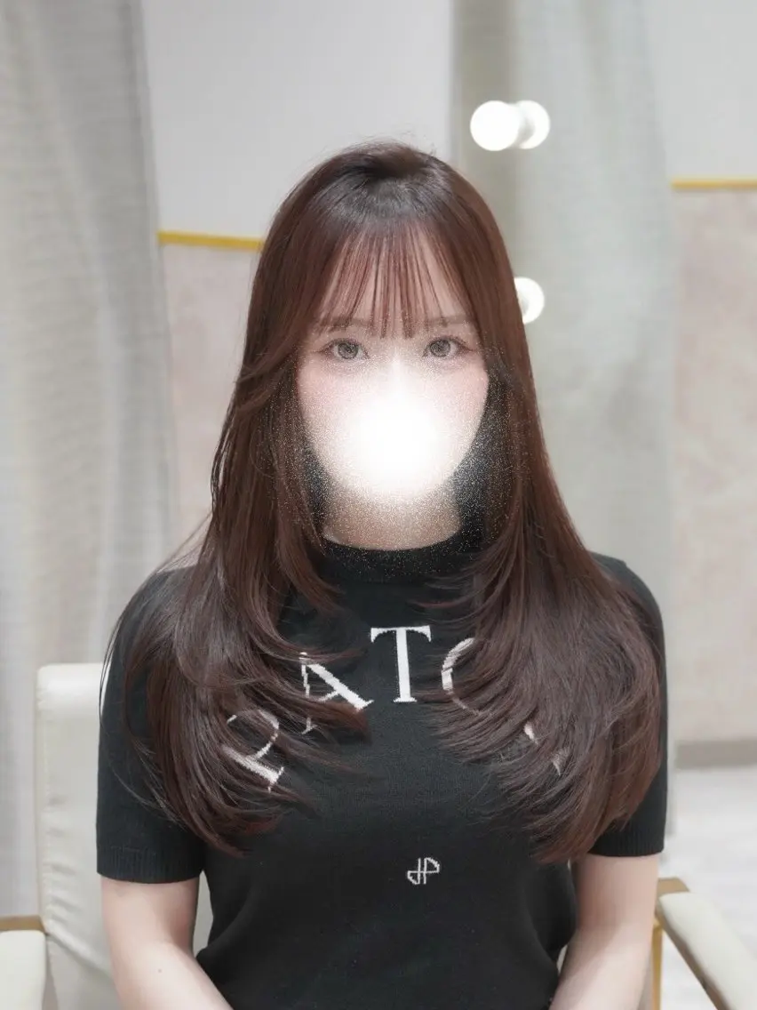 ロング レイヤーカット カット ヘアカラー 艶ダブルカラー🩰ハ イトーン🤍香織のヘアスタイル