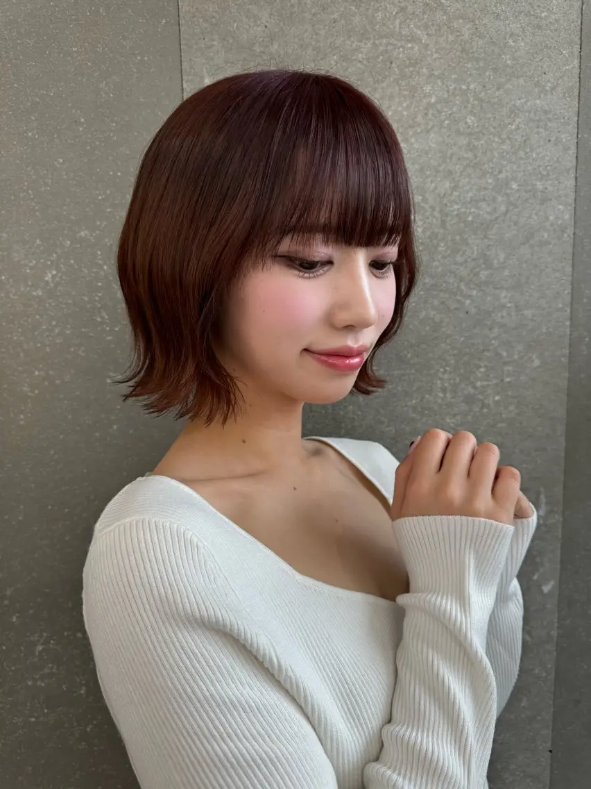 ✨1日2名まで✨【5月限定】カット&ワンカラー&スチームトリートメント（ボブ　ウルフ　レイヤー　韓国）の写真