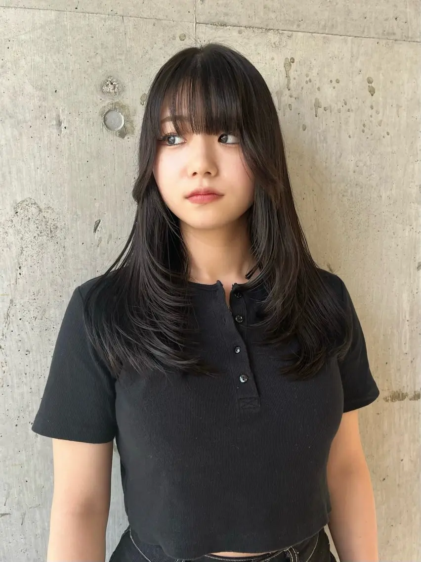 セミロング カラー 透明感カラー 韓国風ヘア レイヤーカット 似合わせカット 小顔カット カット ヘアカラー トリートメント AMI🎀韓国ヘア 透明感カラーのヘアスタイル