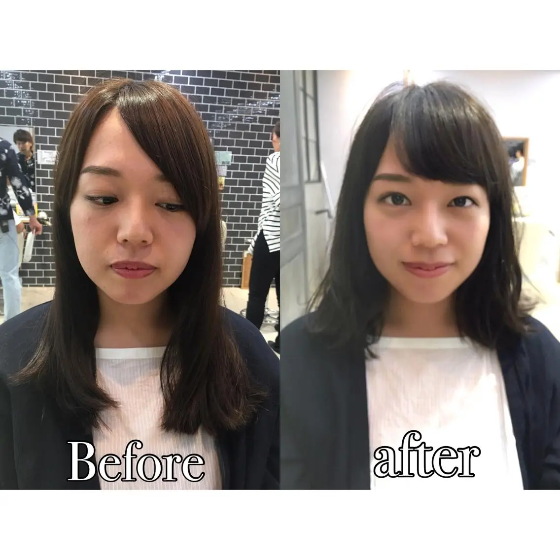 ミディアム カラー ラベンダーカラー ラベンダーグレー サイドバング 小顔カット 中村 美穂のヘアスタイル