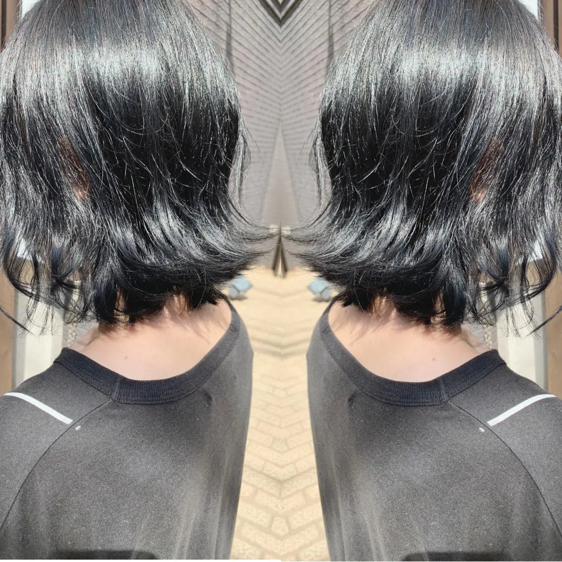 ミディアム ボブ 外ハネヘア カット ヘアカラー H (エイチ) 烏丸御池店のヘアスタイル