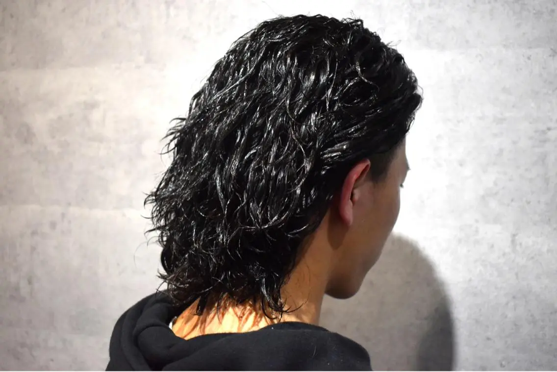 ロング パーマ ヘアアレンジ メンズ カット パーマ ヘアセット 中西 将斗のヘアスタイル