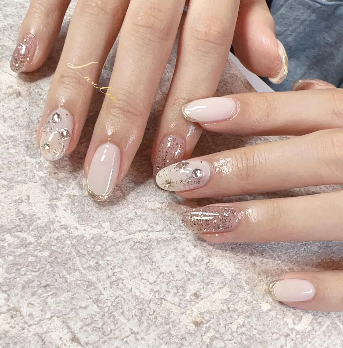 ネイル フットネイル 韓国ネイル ハンドネイル nail salon Lauleaのネイルデザイン