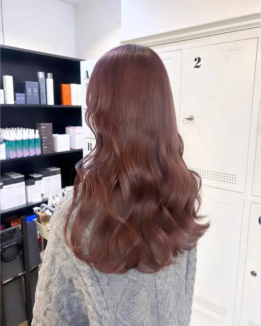 ロング カラー 🌷ラベンダーピンク 顔まわり🌷ねいろのヘアスタイル