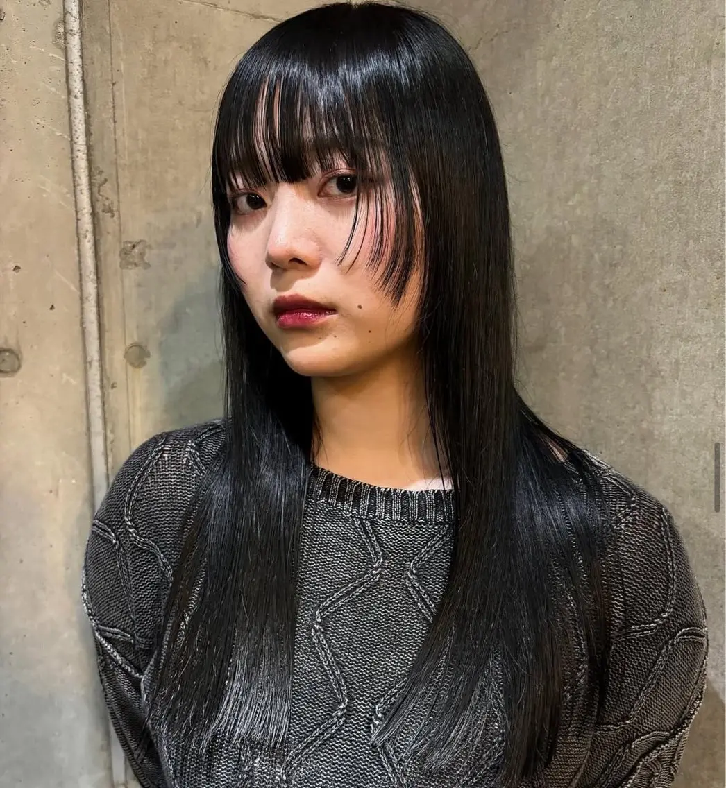 ロング カラー パーマ ヘアアレンジ キッズ デザインパーマ メンズカット 郁美のヘアスタイル