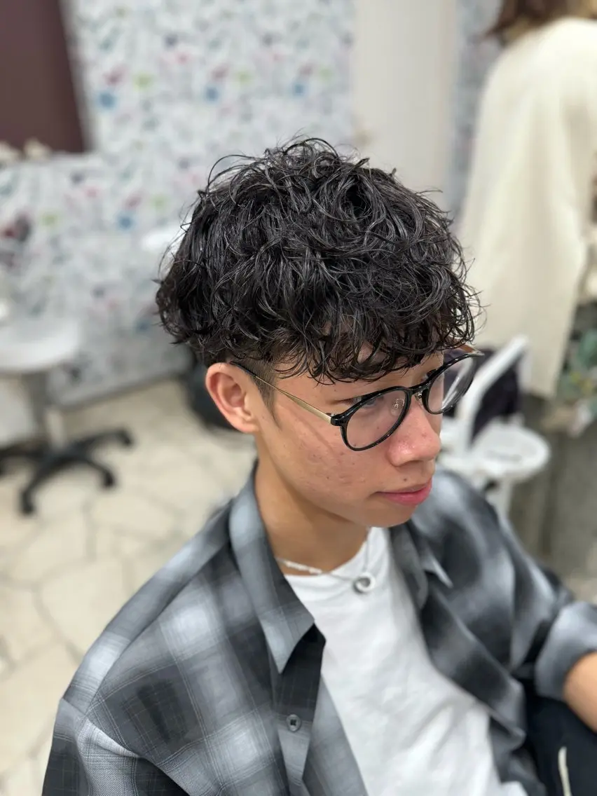パーマ メンズ カット パーマ トリートメント 森田 友のヘアスタイル