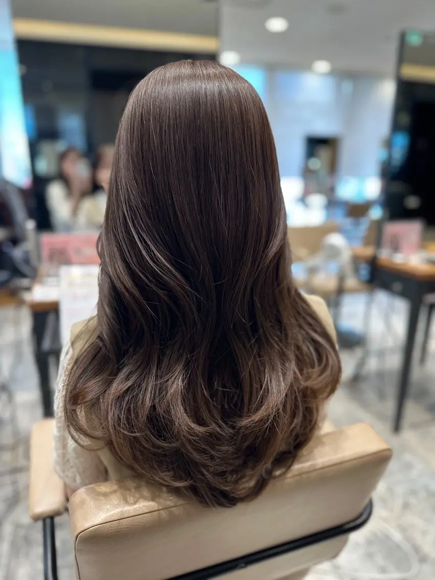 セミロング カラー ベージュカラー ブラウンカラー ブラウンベージュ くびれヘア 顔周りカット 顔周り/くびれヘア 韓国ヘア💕風間るなのヘアスタイル