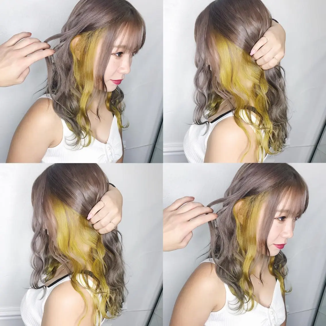 セミロング カラー ヘアアレンジ ヘアカラー トリートメント TAKUMAブリーチ /切りっぱなし🪽のヘアスタイル
