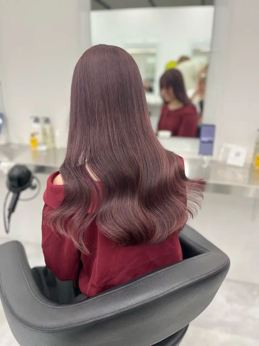 ロング ヘアカラー 🍒韓国暖色ヘア NO.1🍒🪽のヘアスタイル
