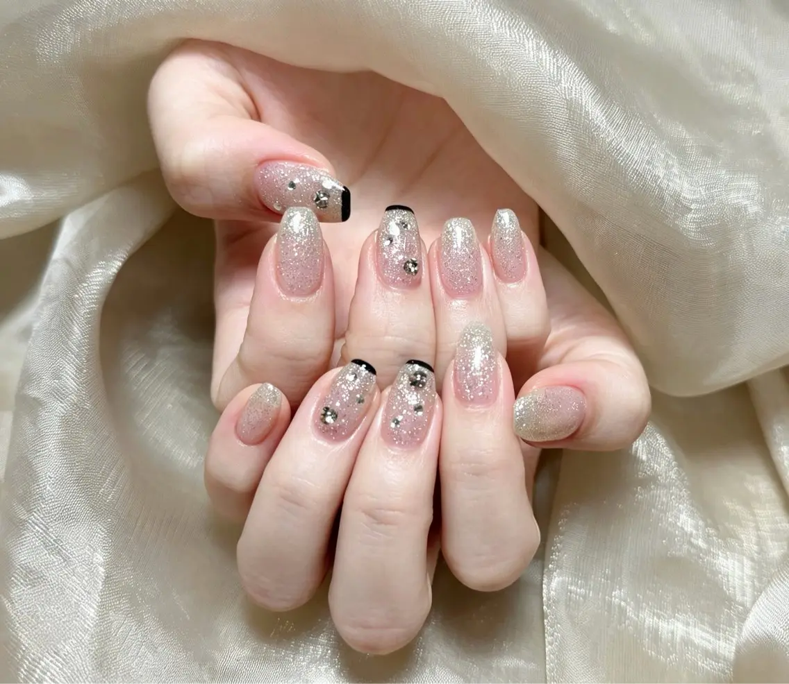 ネイル チークネイル 長さ出し フレンチネイル ジェルネイル 韓国ネイル ハンドネイル Lucky Nail Salon❶のネイルデザイン