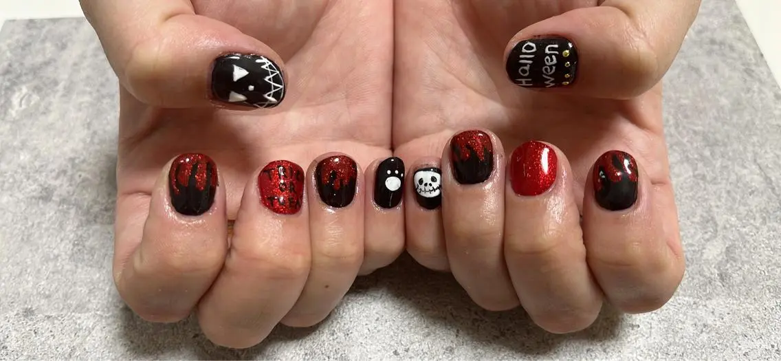 ネイル アートネイル ジェルネイル ハロウィン Mimi Nailのネイルデザイン