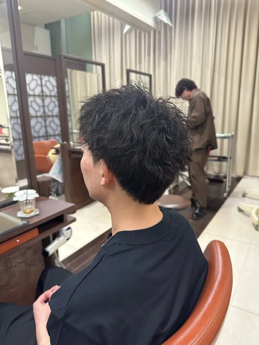 ショート カラー パーマ メンズ メンズパーマ カット パーマ ヘアセット 毎月230人担当/ メンズヘア/清和武虎のヘアスタイル