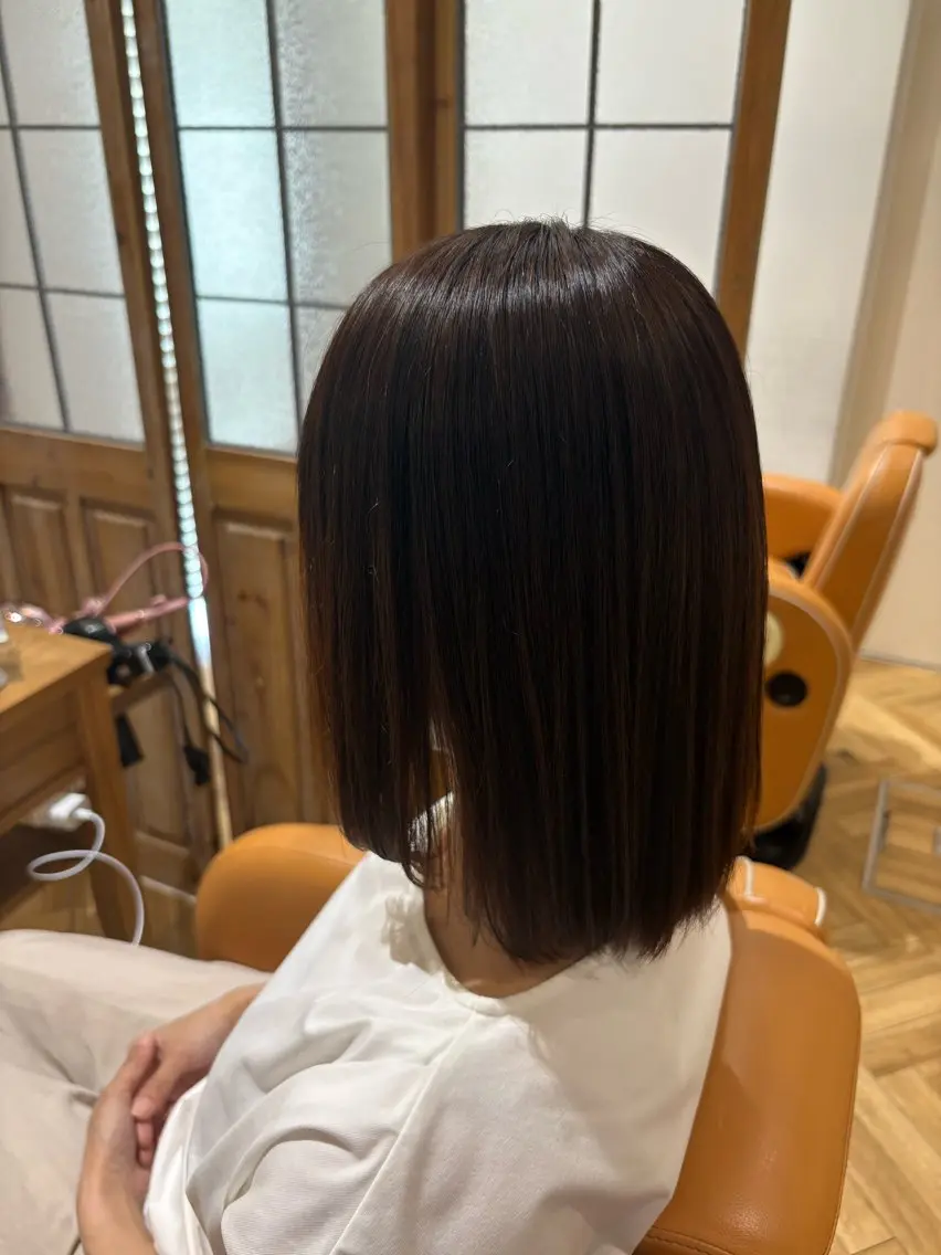 ミディアム 縮毛矯正 カット 縮毛矯正 マコ ✿︎のヘアスタイル