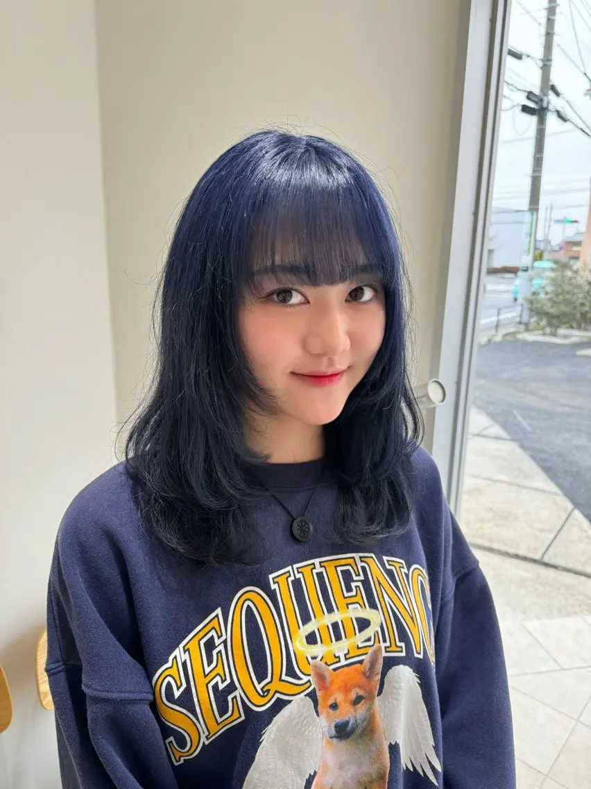 ミディアム カラー ヘアカラー トリートメント 堀越 美羽のヘアスタイル