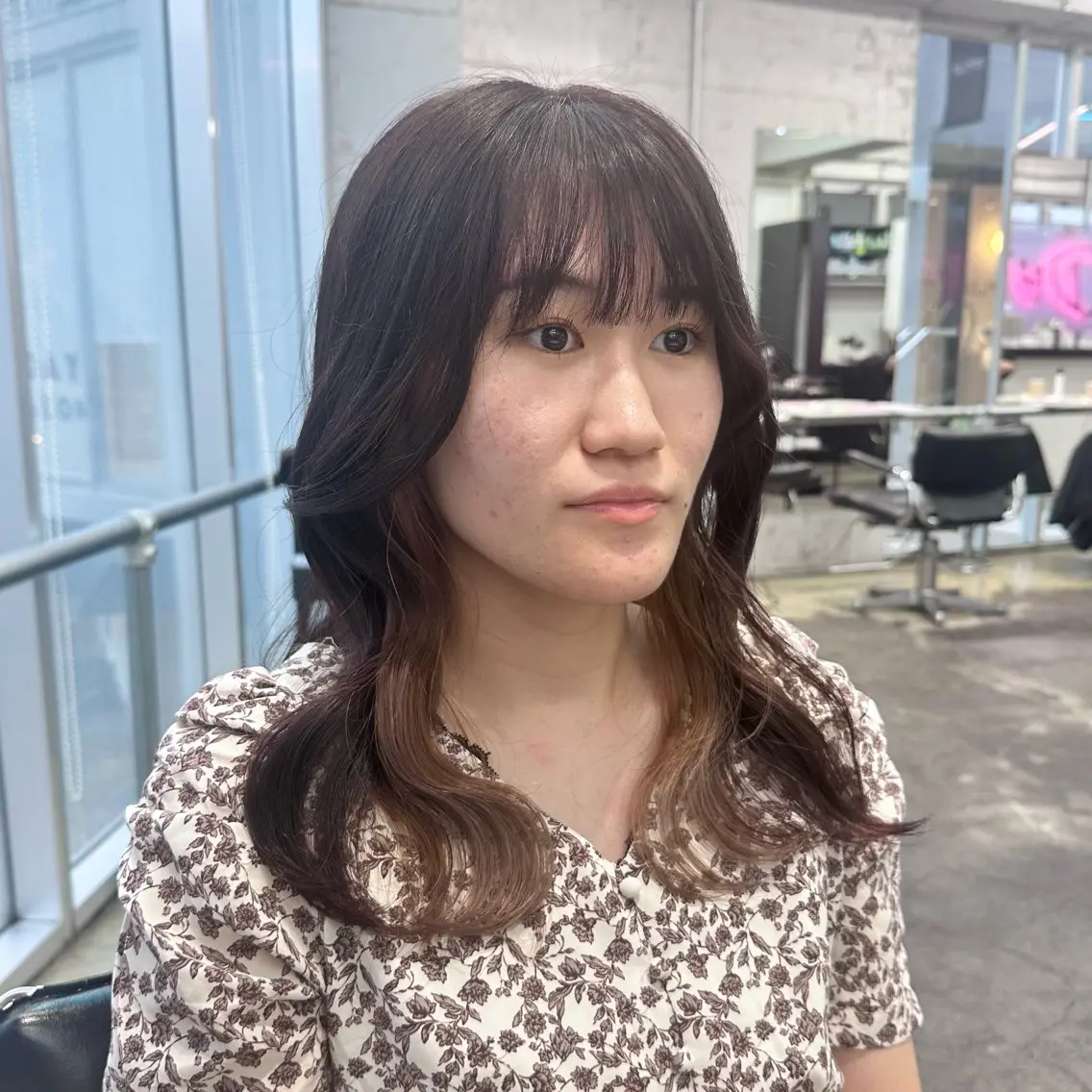 セミロング カラー ヘアアレンジ 🎀モテ暖色× エクステ🎀あかりのヘアスタイル
