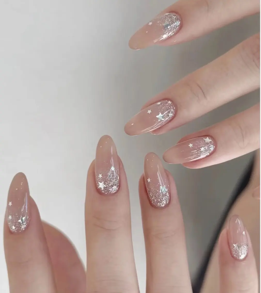 ネイル オーロラネイル チークネイル 成人式 長さ出し ジェルネイル ハンドネイル YUYI.nail salonのネイルデザイン