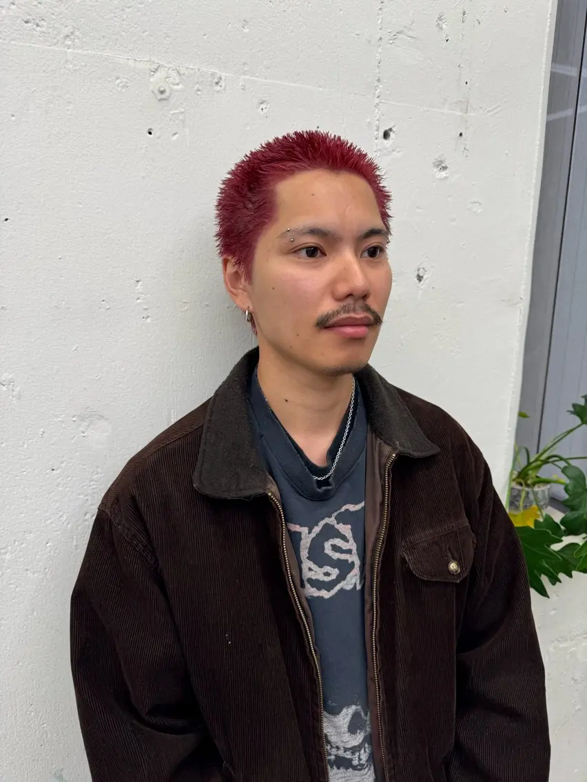 ショート カラー メンズ ボウズ メンズショート ダブルカラー レッドカラー ショートヘア カット ヘアカラー トリートメント 💈メンズ特化💈 TASUKUのヘアスタイル