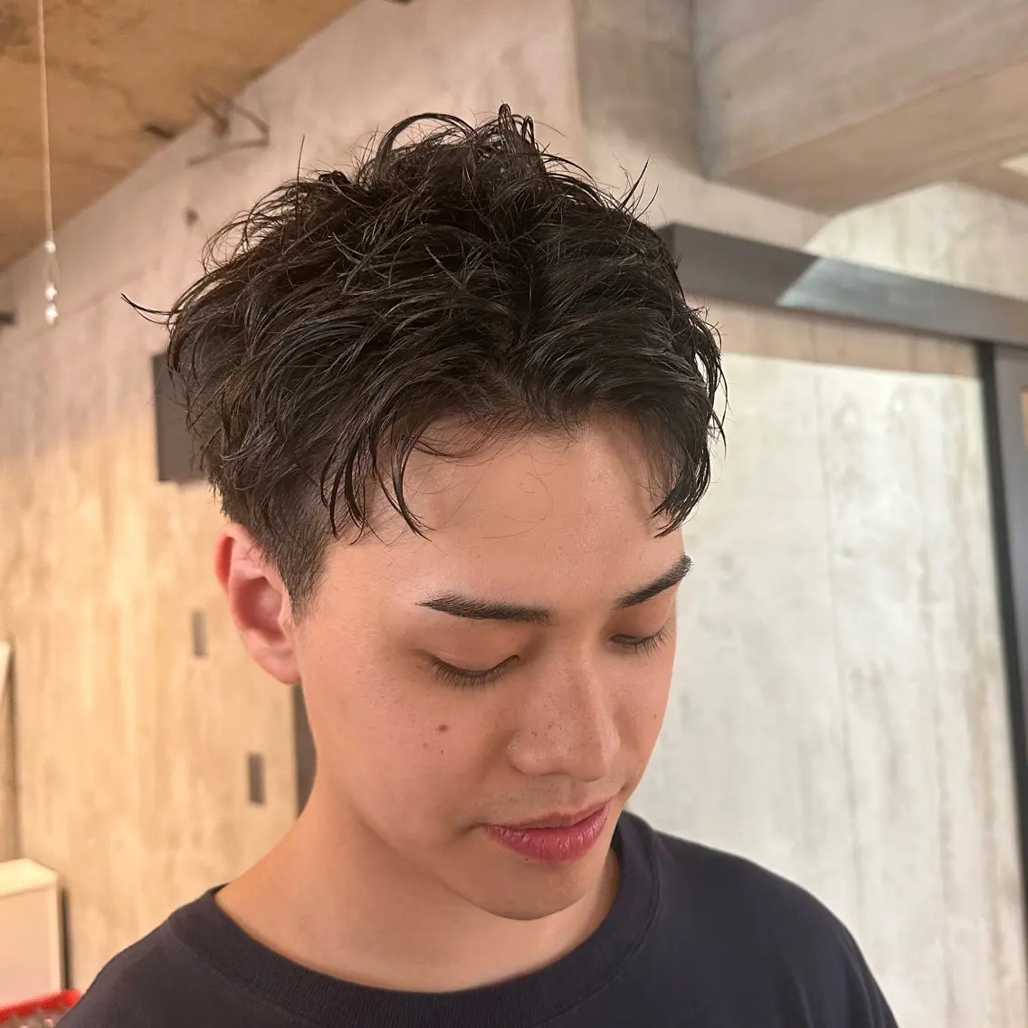 ショート パーマ メンズ カット スナップフォト確認 お願いします！竹内のヘアスタイル