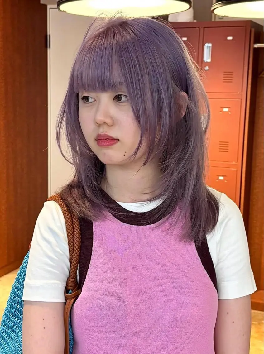 ミディアム ヘアカラー ハイトーン/梅田/ まなかのヘアスタイル