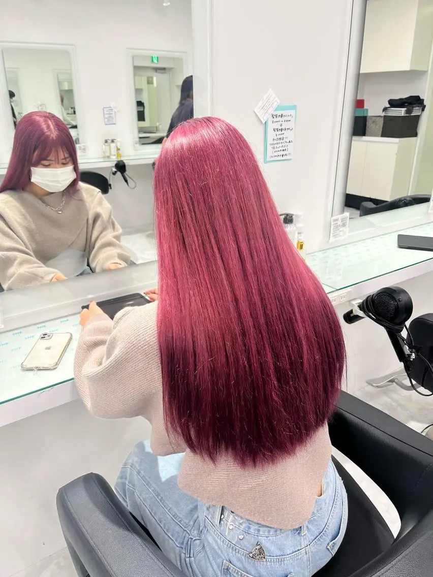 🩷ダブルカラー🩷＋✨️髪質改善トリートメント✨️+TOKIOトリートメント+💞コテ巻き仕上げ💞の写真