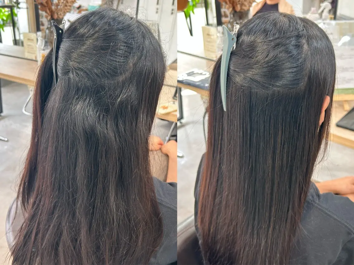 ロング 縮毛矯正 光を纏うツヤ感ロング Natsuki🤍のヘアスタイル