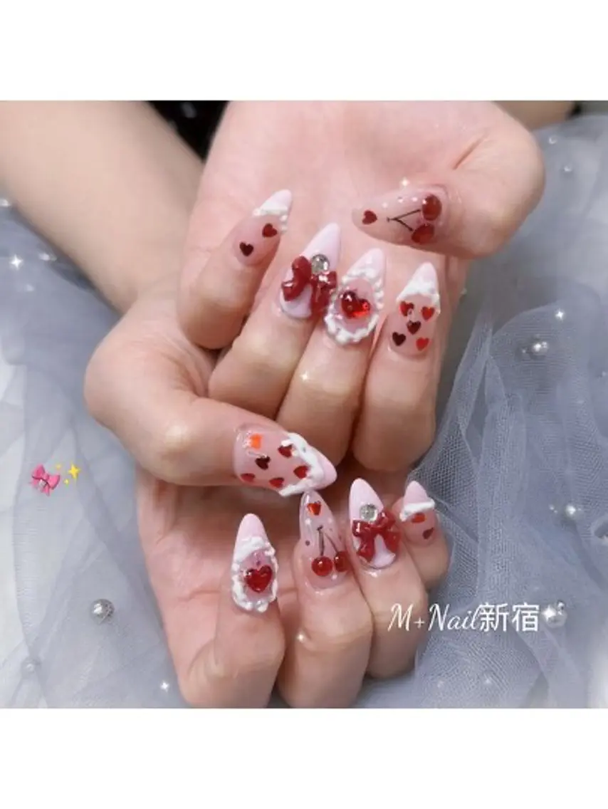 ロング ハンドネイル M+Nail 新宿のネイルデザイン