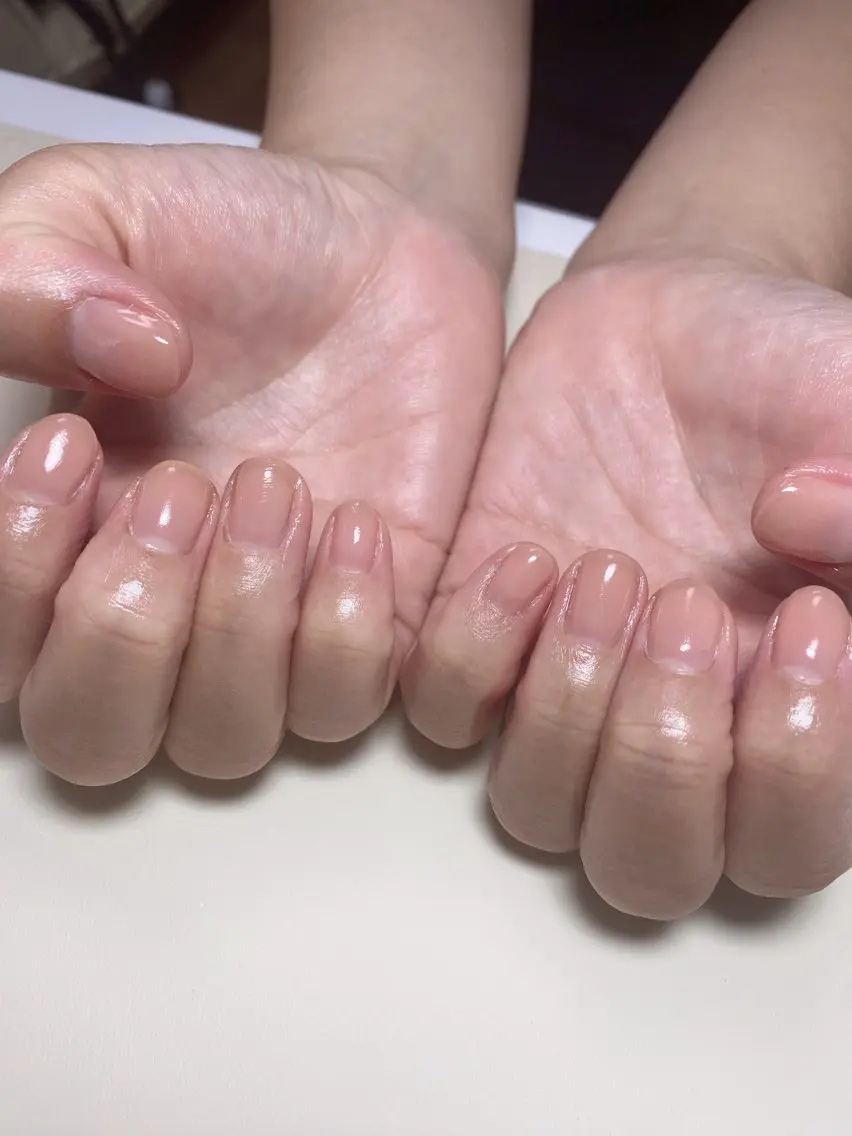 ネイル オフィスネイル ピンク ハンドネイル Nail Salon K 🧸美爪育成のネイルデザイン