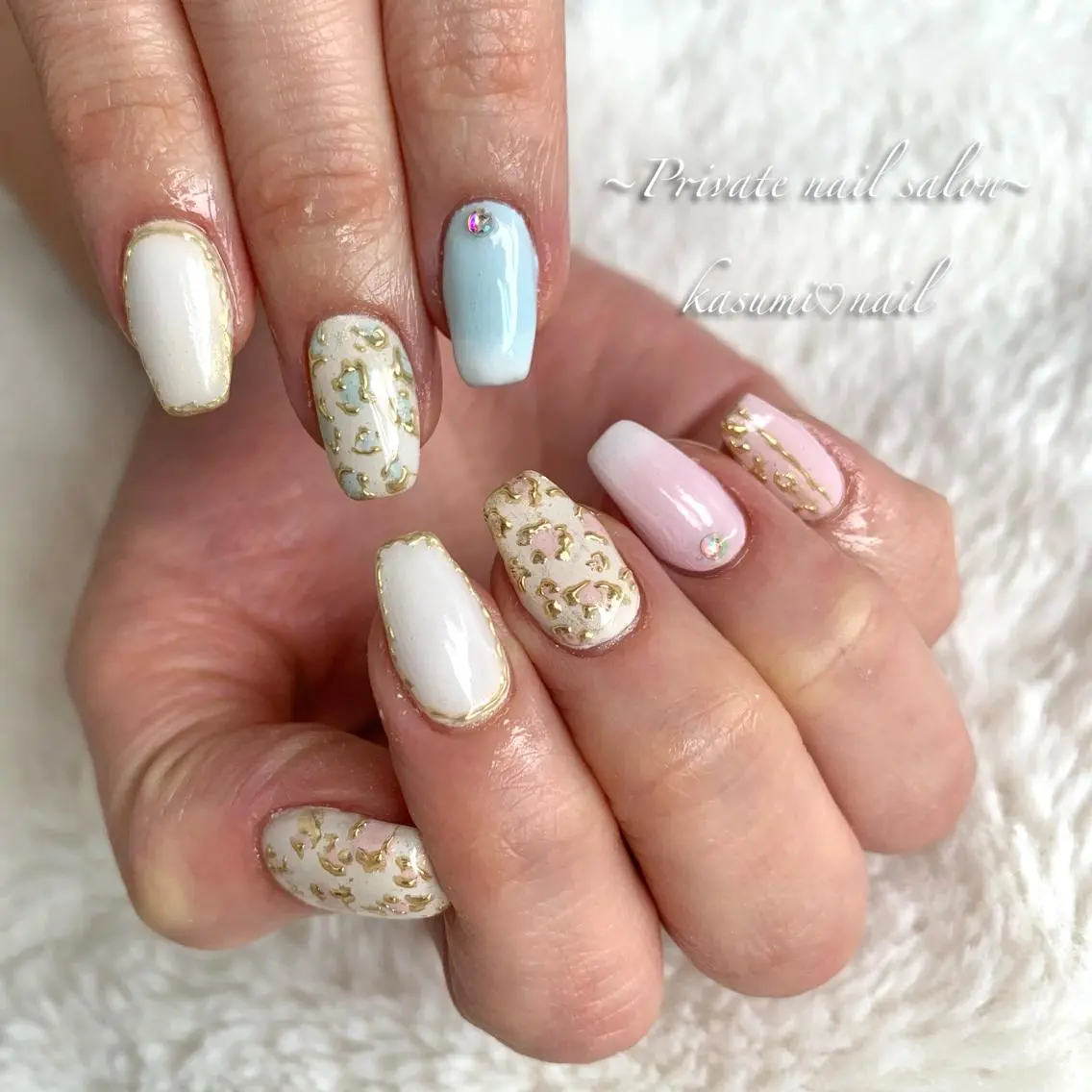 ネイル アートネイル ラメ(グリッター) マグネットネイル ミラーネイル 持ち込み KASUMI♡ Nailのネイルデザイン