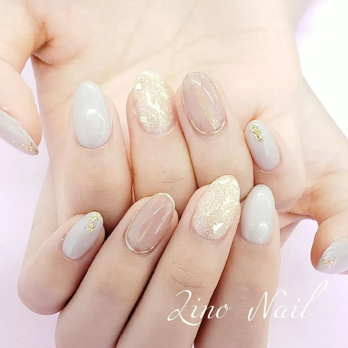 ネイル ジェルネイル キラキラネイル ニュアンスネイル パラジェル シンプルネイル Lino Nailのネイルデザイン
