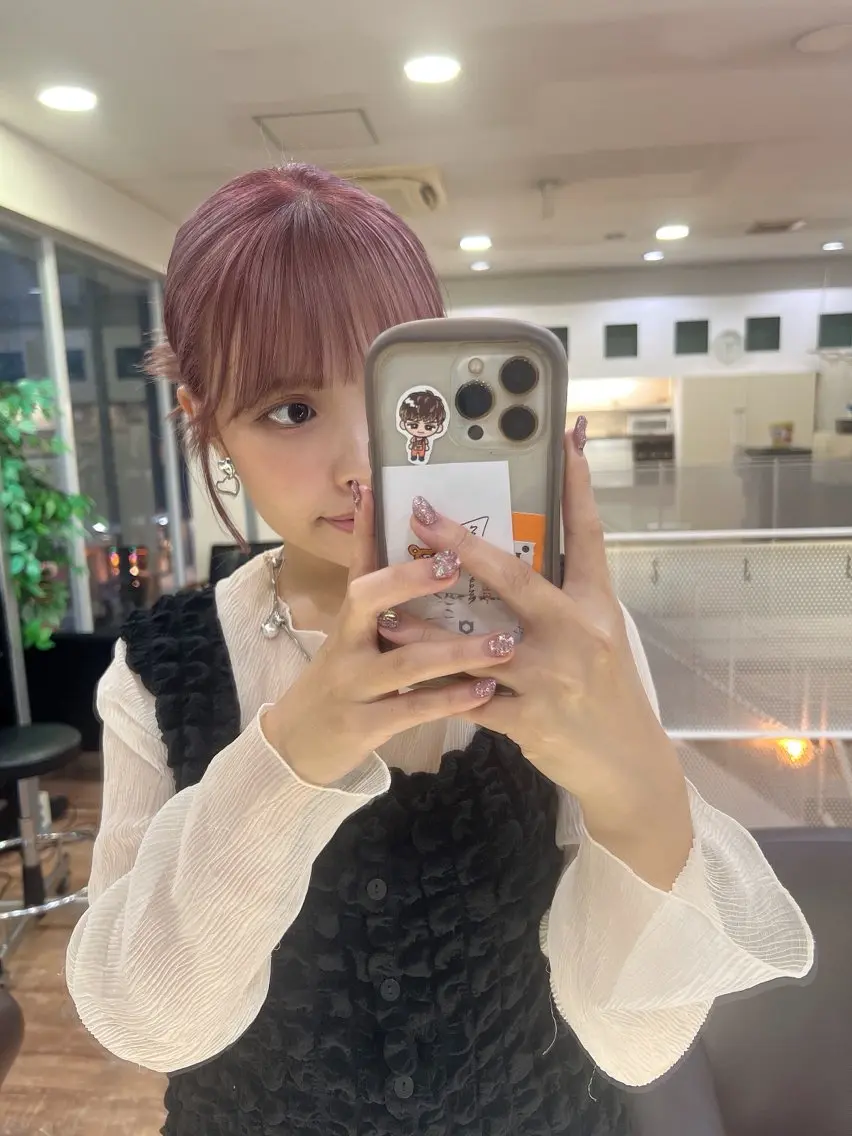カラー ブリーチ ラベンダーカラー ピンクカラー ピンクラベンダー ヘアカラー トリートメント インナーカラー♡ Nanakoのヘアスタイル