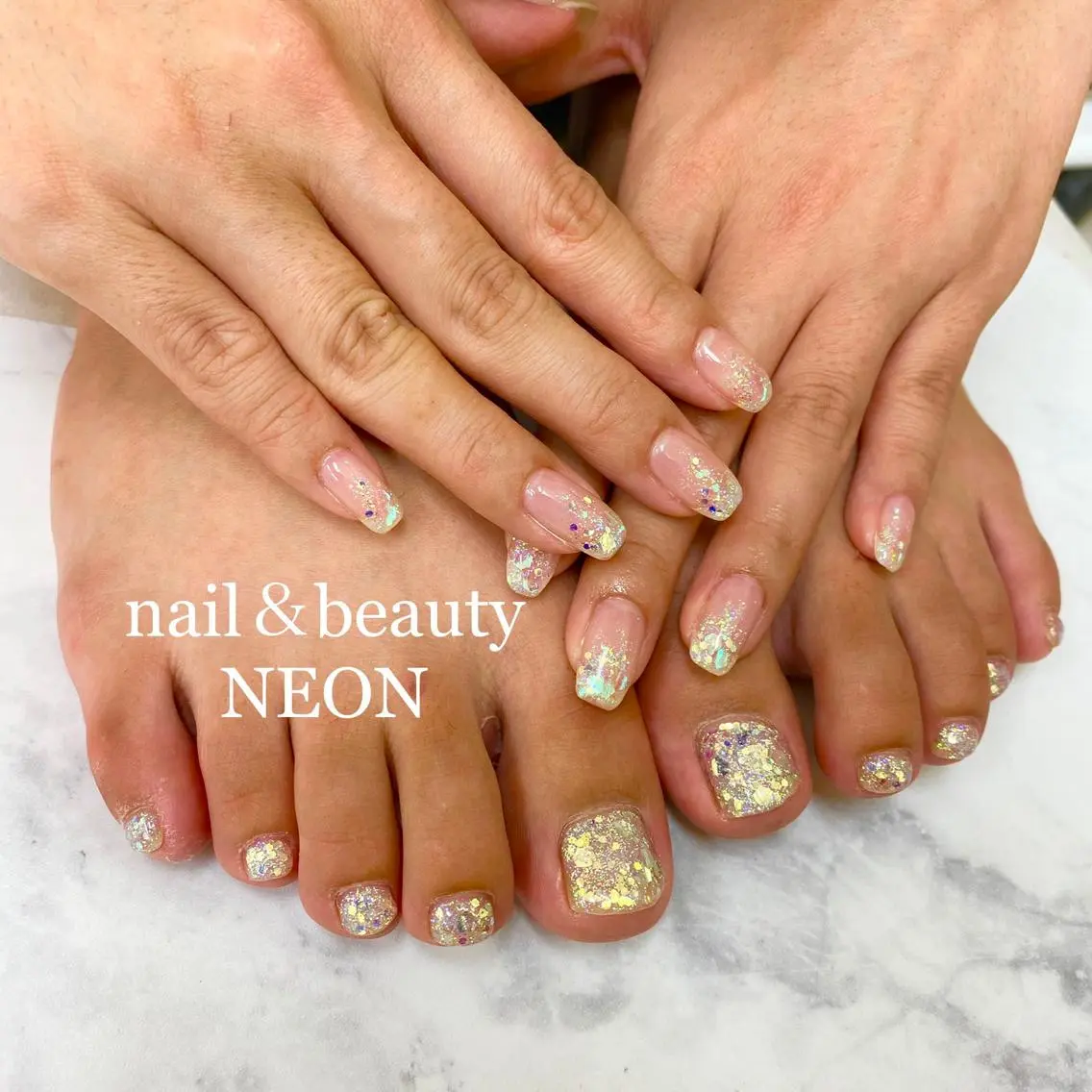 【🌟ミニモ限定🌟】ハンド&フット ワンカラーorラメのみ オフ込 ジェルネイル 同時施術の写真