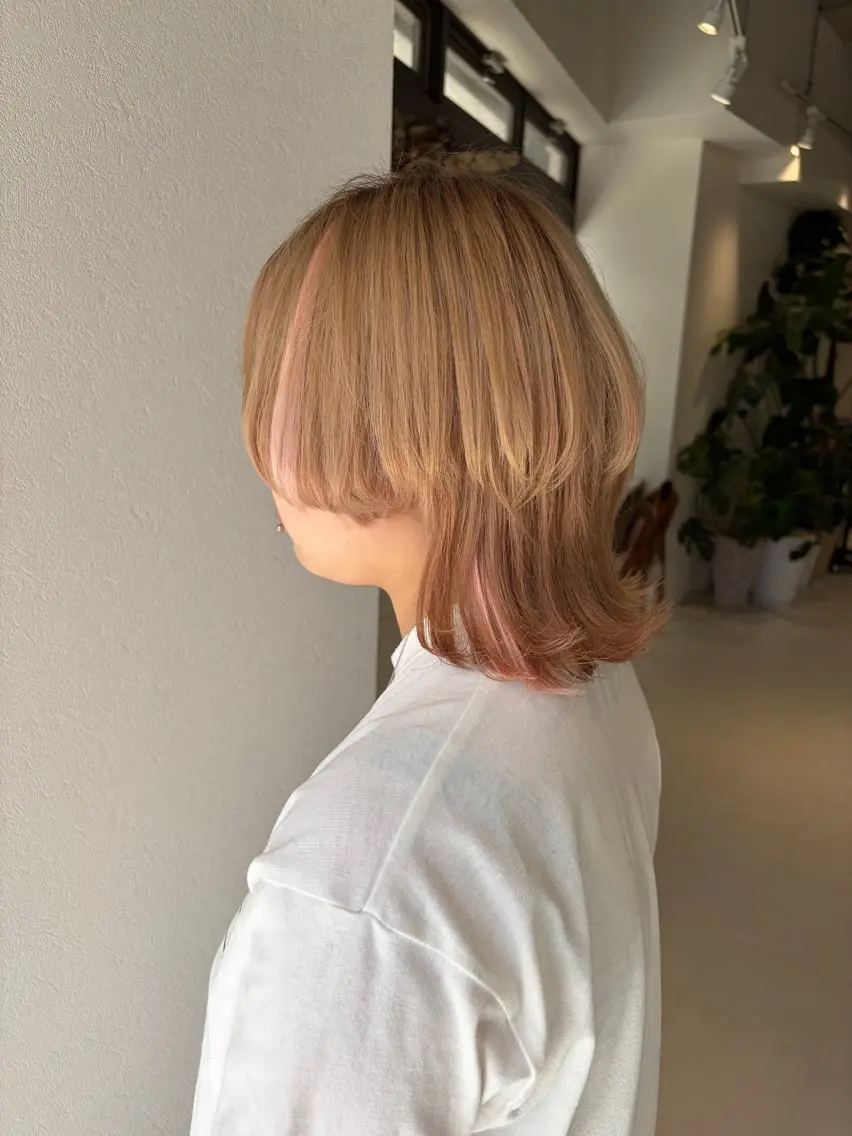 ミディアム カラー カット ヘアカラー トリートメント ハイトーン/エクステ /🎀YUINA🎀のヘアスタイル