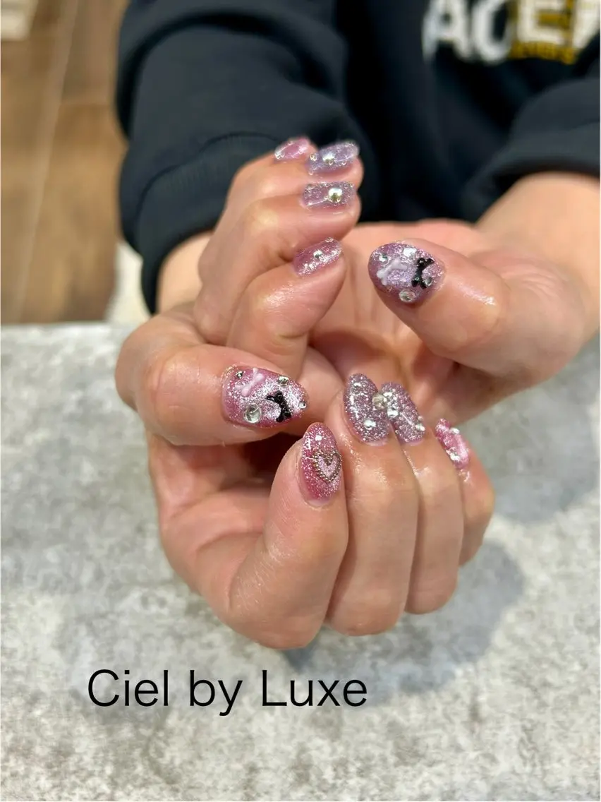 ネイル フラッシュネイル キラキラネイル マグネットネイル CielbyLuxe manamiのネイルデザイン