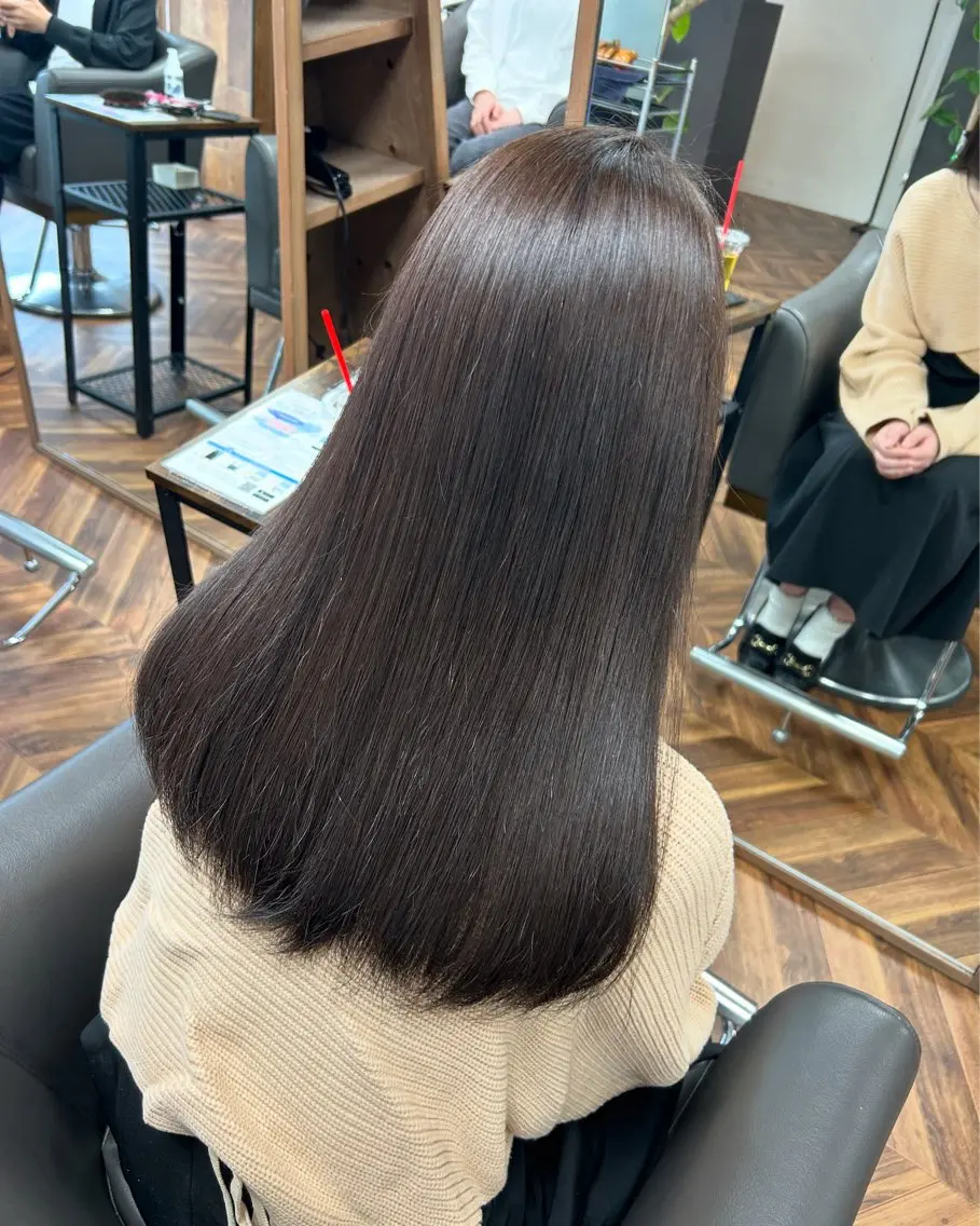 透明感カラー+生トリートメント💜 ¥13,600 → ¥6,810の写真