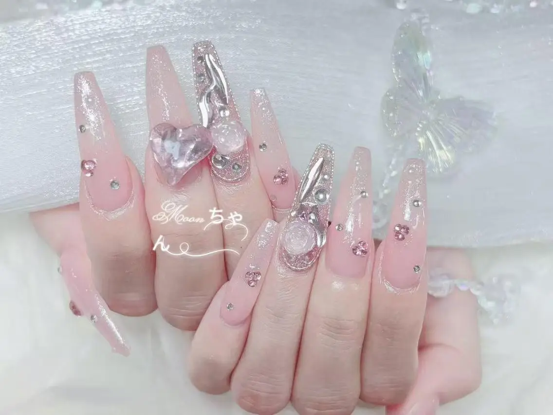 ネイル 成人式 フットネイル ジェルネイル マグネットネイル 大理石ネイル(マーブル) ハンドネイル K.bi_nail ネイル長さ出し専門店のネイルデザイン