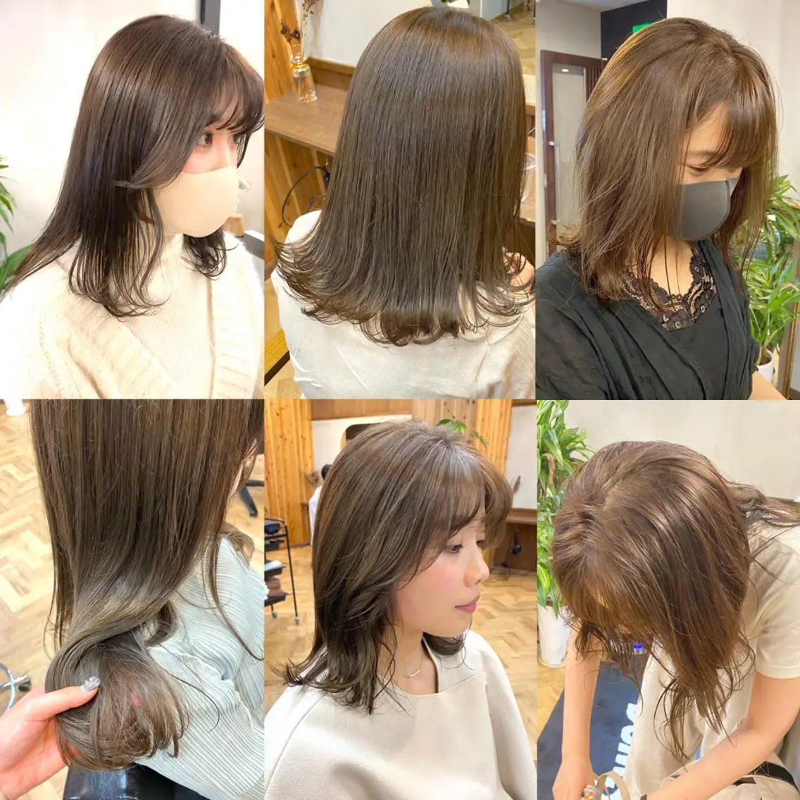 ミディアム カラー ブリーチ 透明感カラー ブリーチなしカラー 前川 朋香のヘアスタイル