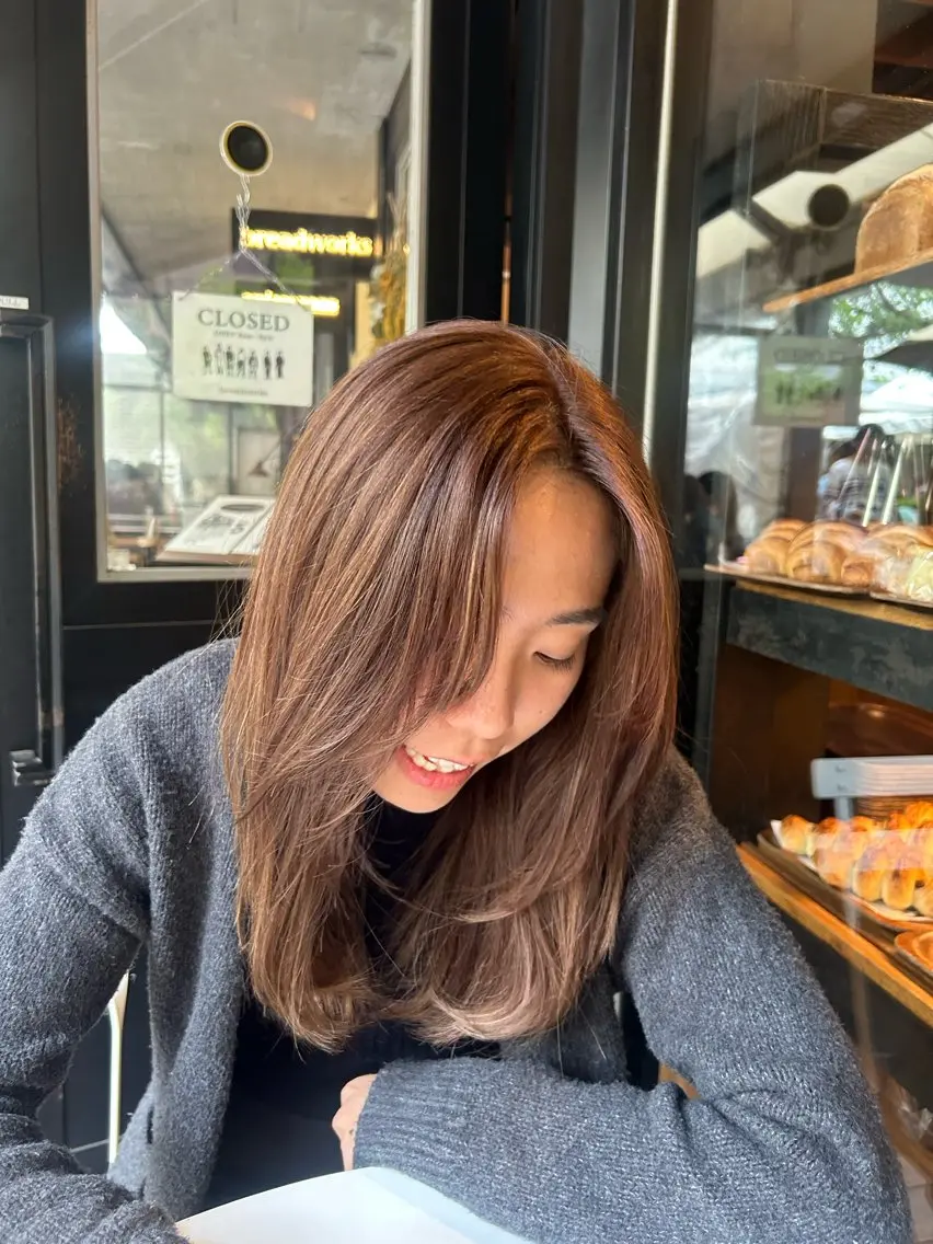 ロング カラー 愛結 暖色カラー🎀🩰のヘアスタイル