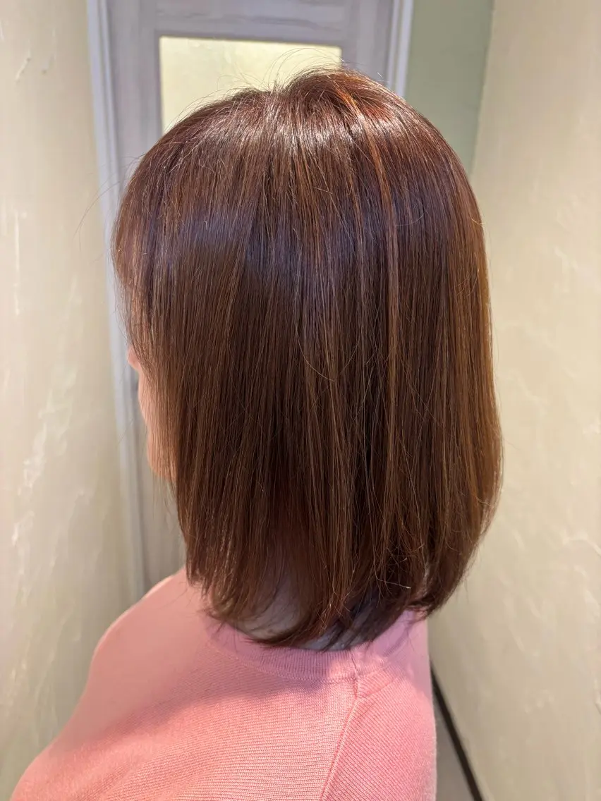 ミディアム カラー 野崎 恵美のヘアスタイル