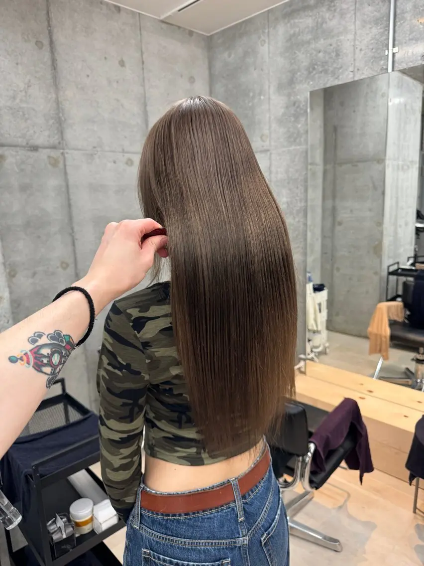 ロング ボブ/レイヤーカット 縮毛矯正/コウキ新宿のヘアスタイル