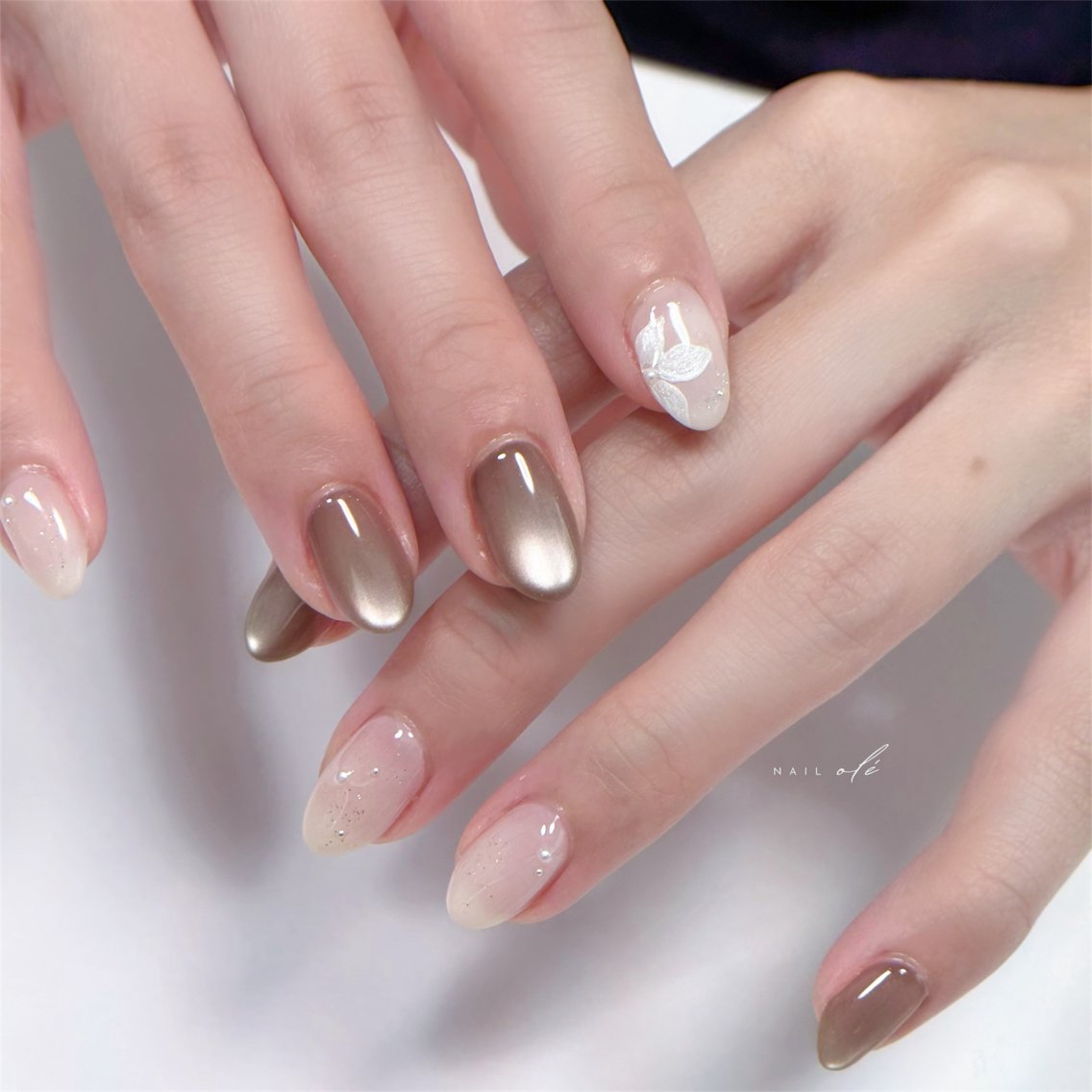 ネイル フラワーネイル マグネットネイル オフィスネイル シンプルネイル ブライダルネイル ハンドネイル NAIL oleのネイルデザイン