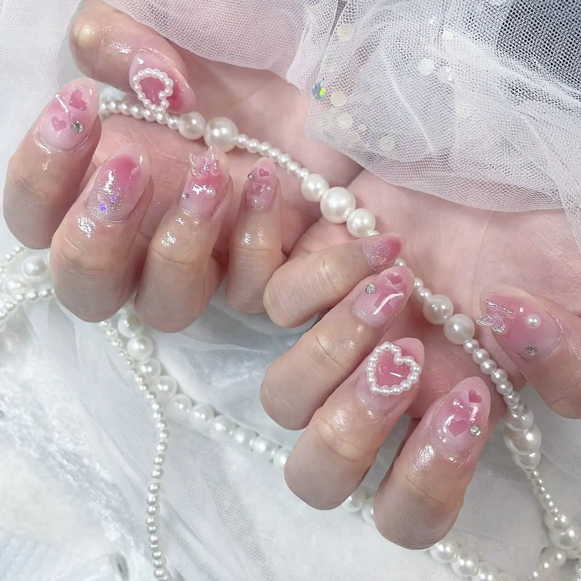ネイル 長さ出し フットネイル 韓国ネイル マグネットネイル 持ち込み ハンドネイル フットネイル Minami 🍓のネイルデザイン
