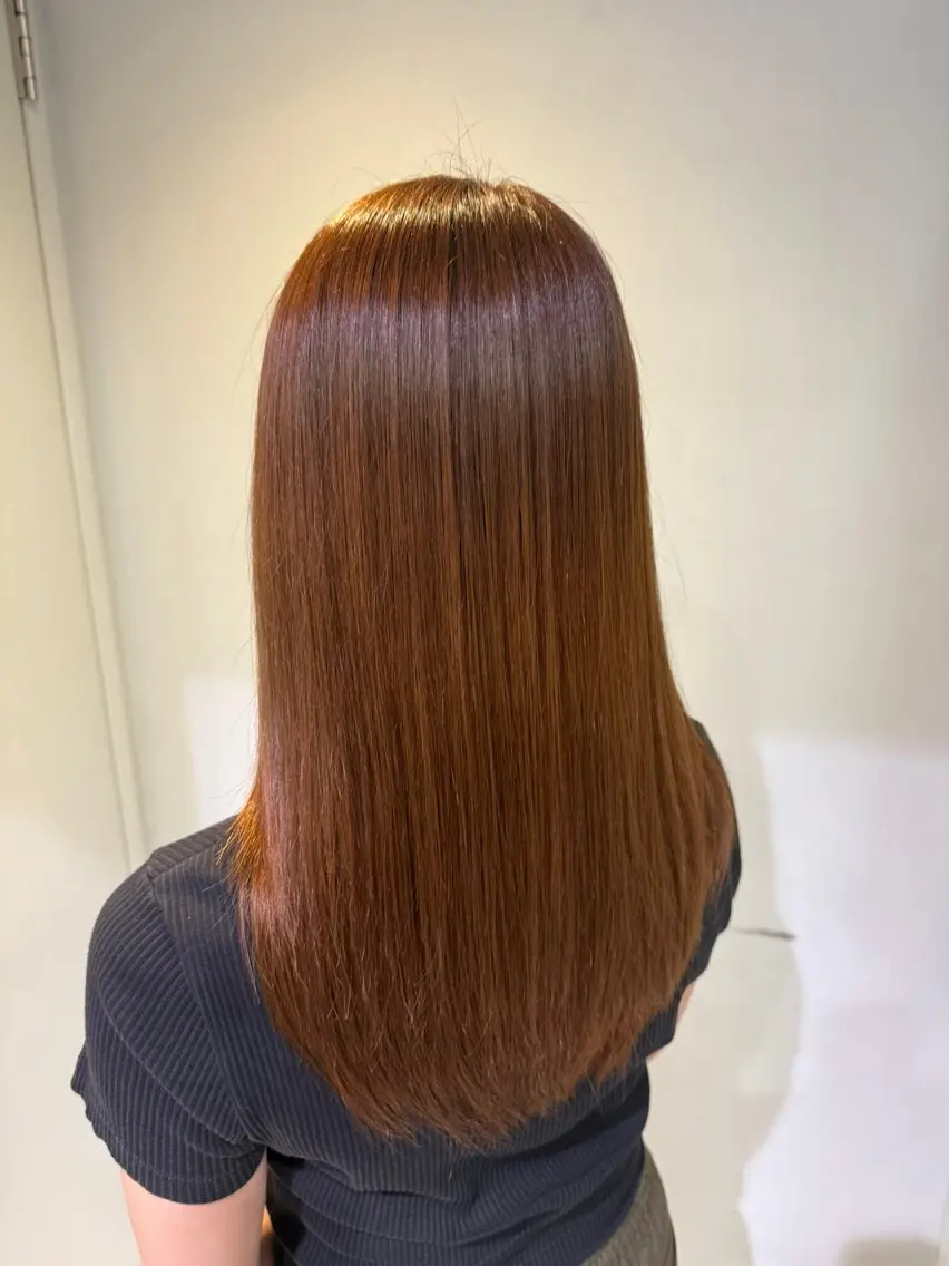 カラー ブラウンカラー オレンジ オレンジブラウン ヘアカラー 辻岡 悠稀のヘアスタイル
