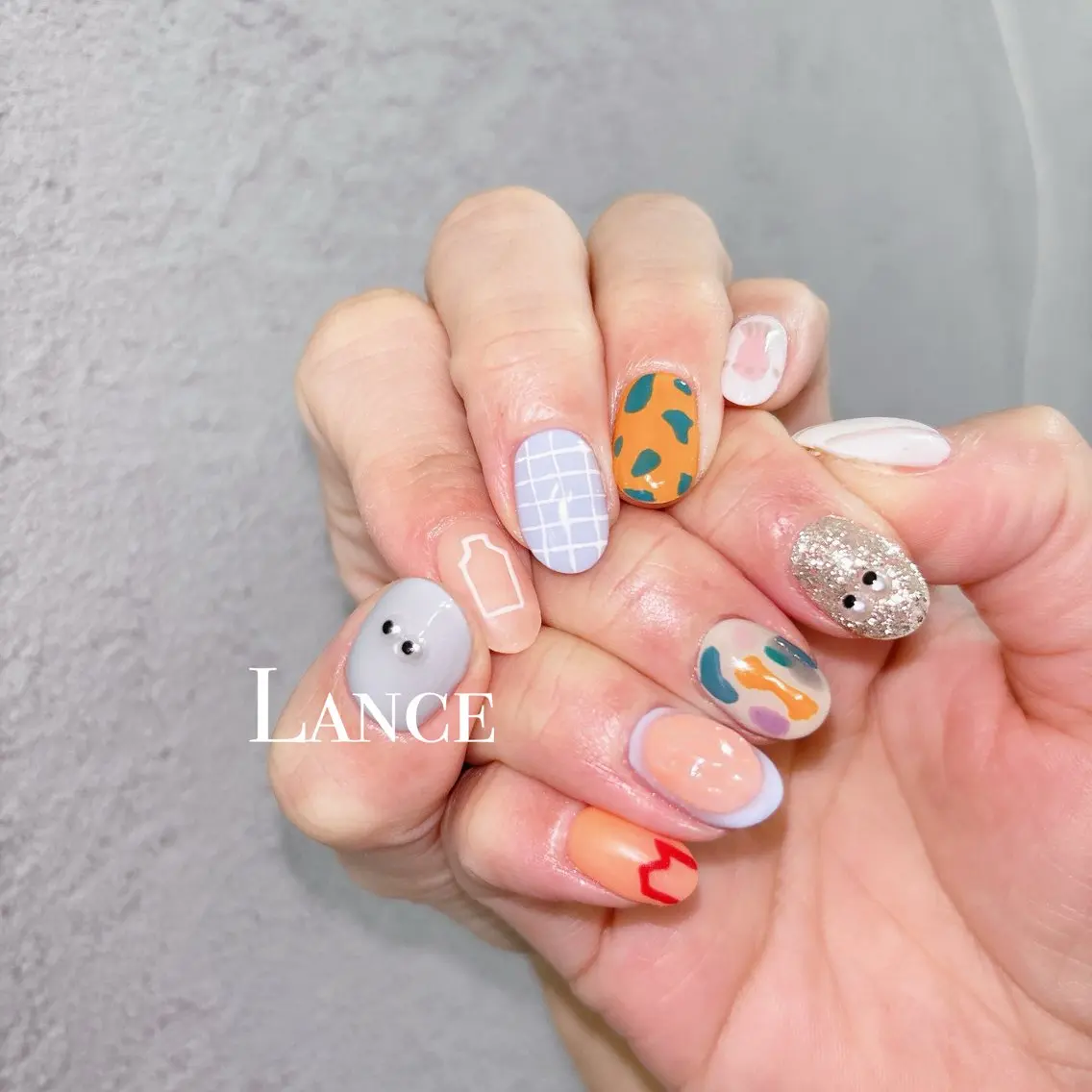 ネイル オーロラネイル フットネイル 氷ネイル・うるうるネイル キラキラネイル 韓国ネイル Lance nailのネイルデザイン