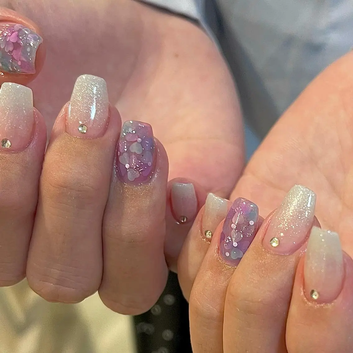 ネイル グラデーション ハート ラメ(グリッター) ラメグラデーション ワンカラーネイル Para Sol nail Maoのネイルデザイン