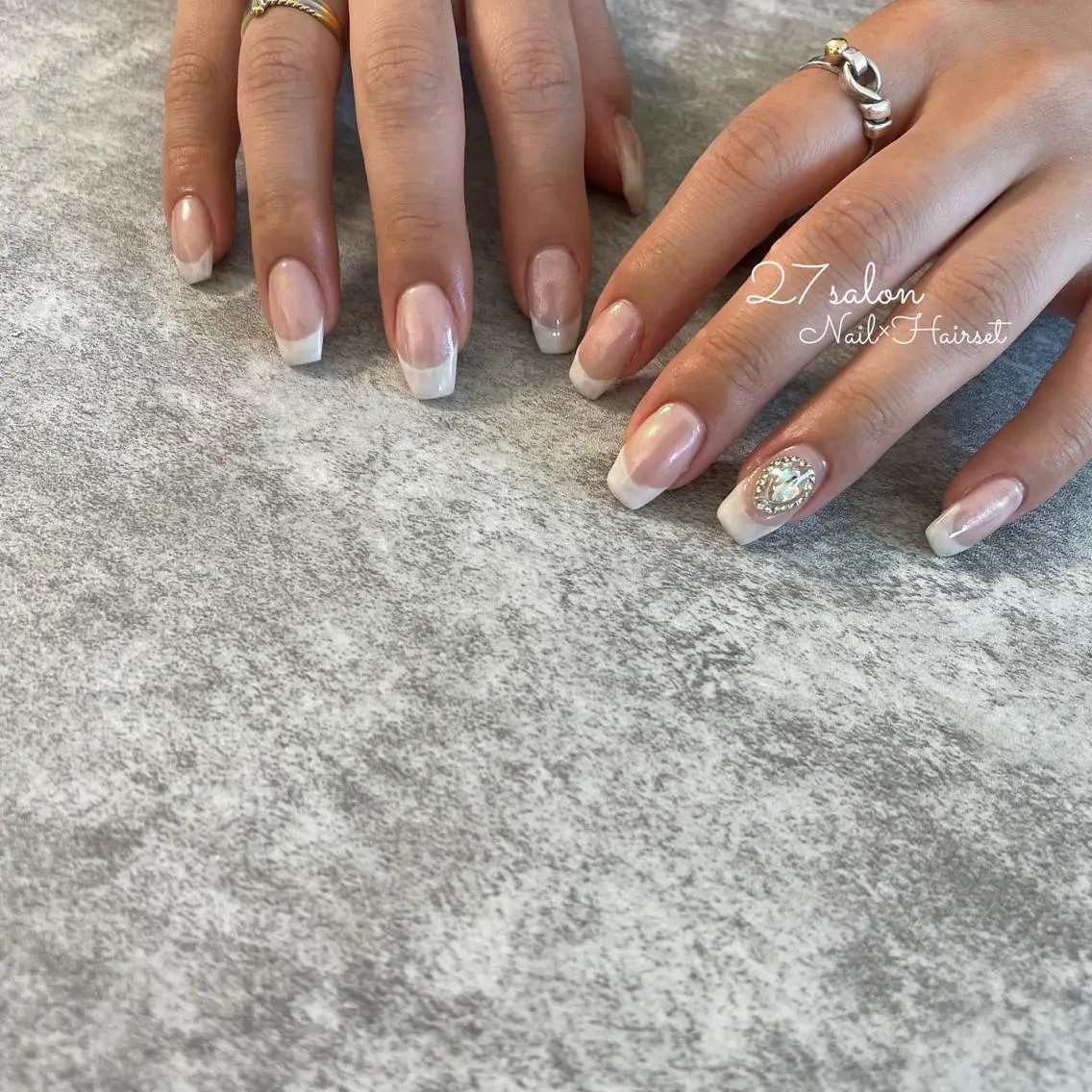 ネイル フレンチネイル 韓国ネイル 27salon yuinaのネイルデザイン
