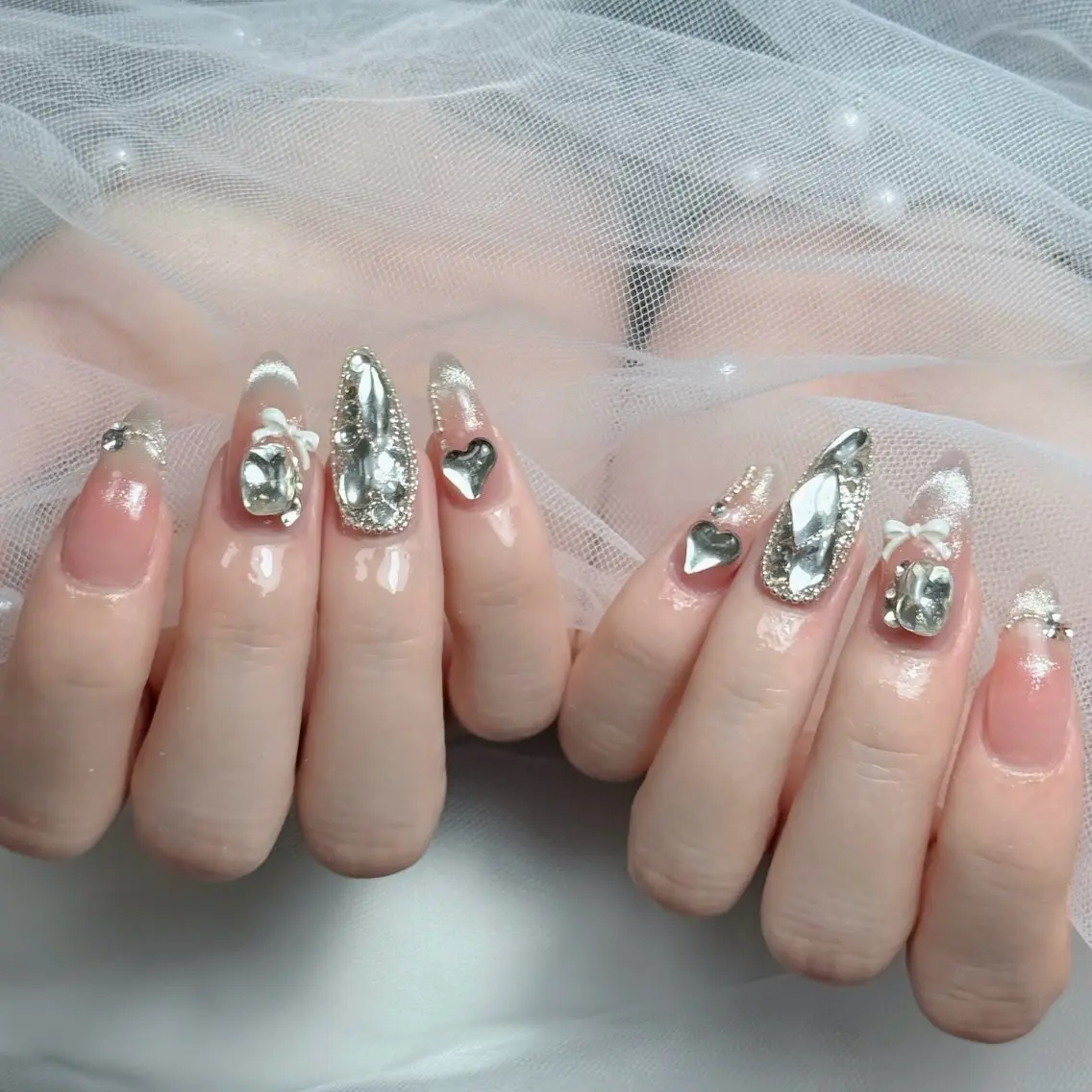 ネイル フットネイル フレンチネイル グラデーション 韓国ネイル ロングネイル ハンドネイル HOT Nail Salonのネイルデザイン