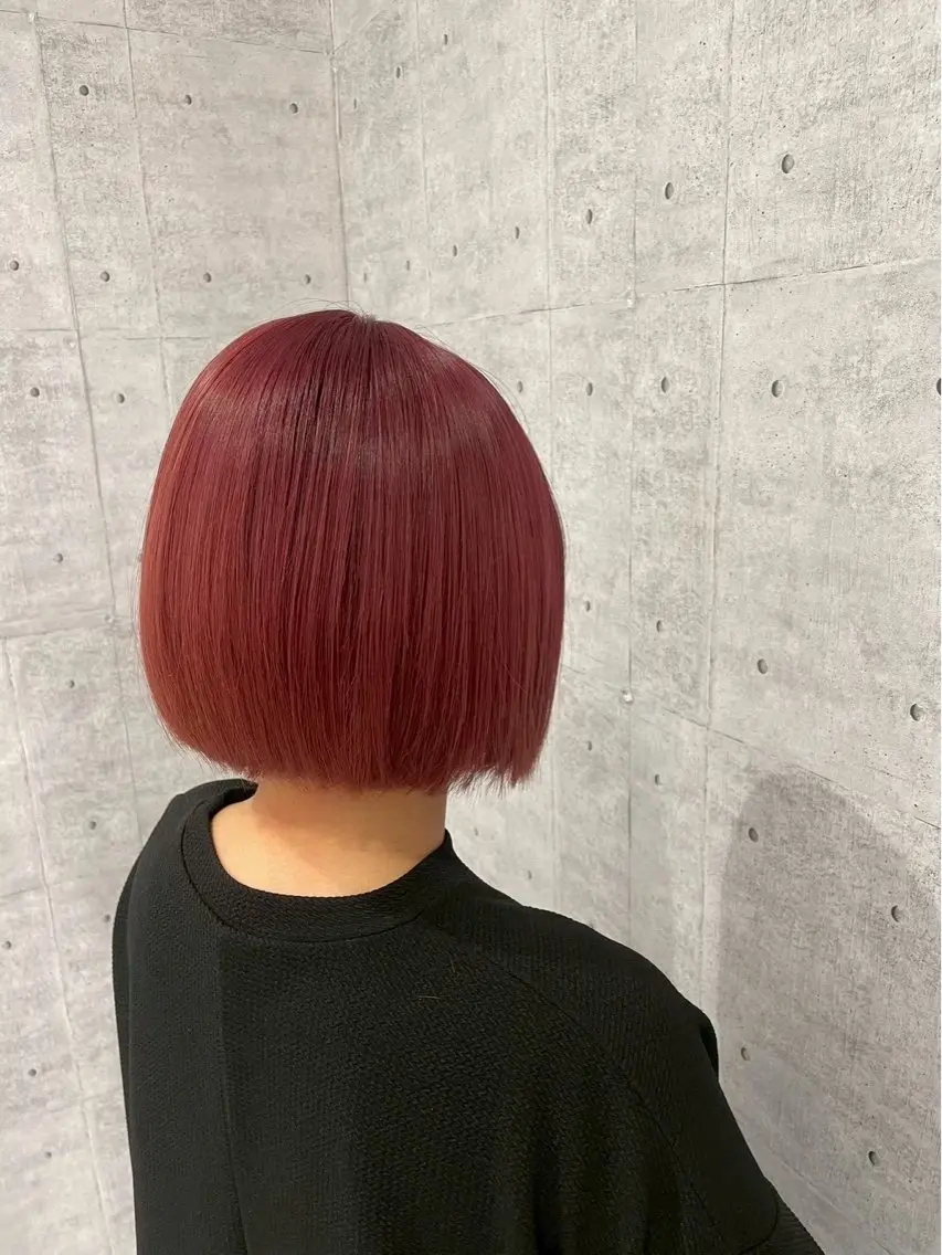 ミディアム ヘアカラー トリートメント 韓国風カラー/ 艶感縮毛/莉々加のヘアスタイル