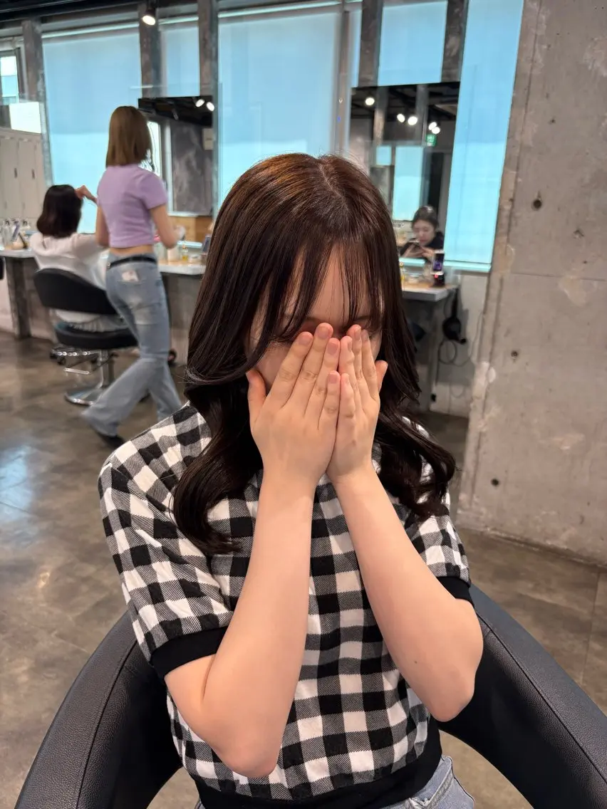 セミロング カラー ヘアカラー ハイトーン 横浜💞ミオのヘアスタイル