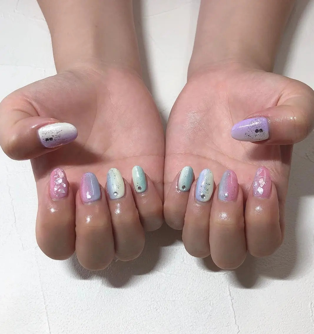 ネイル アートネイル 持ち込み ニュアンスネイル ハンドネイル nails 🎀meのネイルデザイン